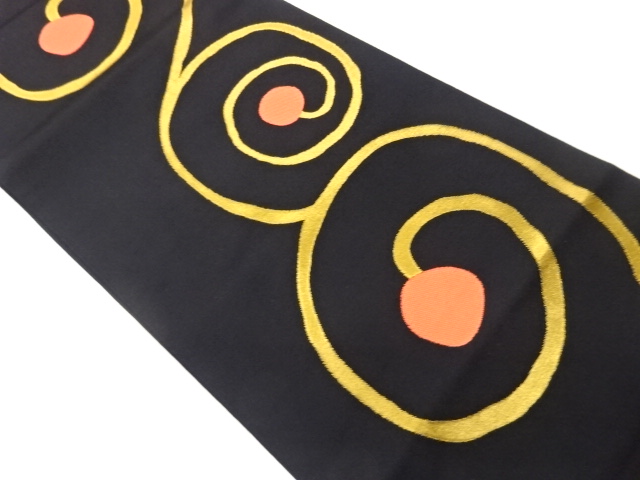 織悦製　抽象模様織出し袋帯